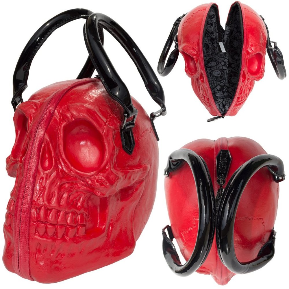 Skull Collection Hand bag Red Goth
